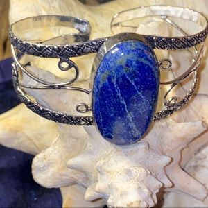 Lapis Lazuli Natural Gemstone handmade cuff